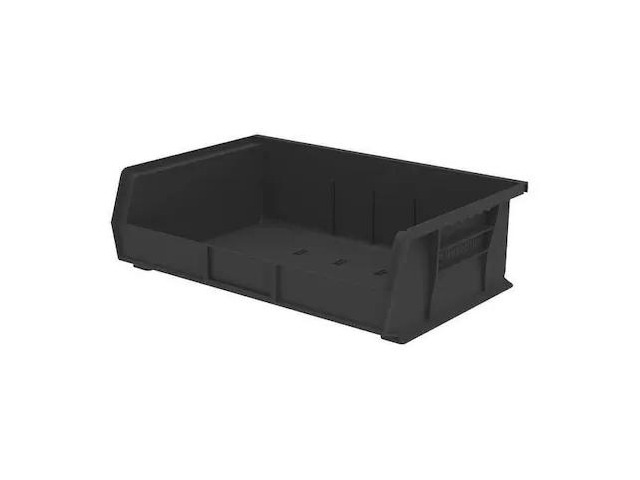 AKRO-MILS 30255BLACK Hang & Stack Storage Bin, Plastic, Black, 5 in H, 16 1/2