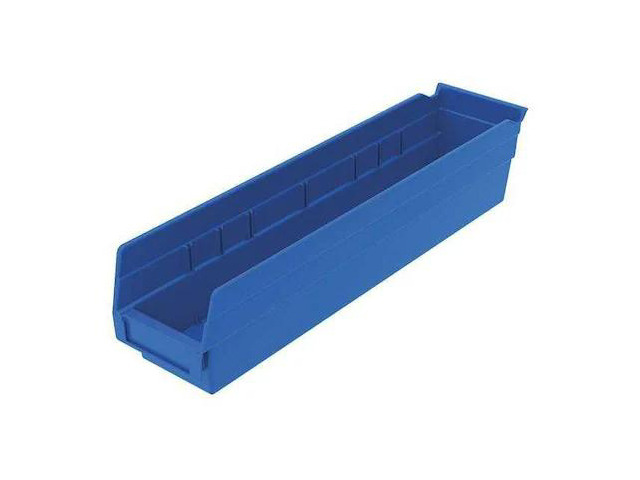AKRO-MILS 30128BLUE Blue Shelf Bin, 17-7/8'L x 4-1/8'W x 4'H