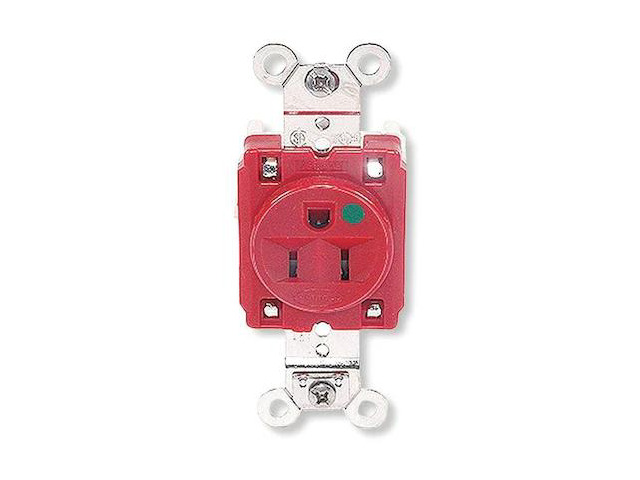 HUBBELL WIRING DEVICE-KELLEMS HBL8210R Straight Blade Receptacle, 5-15R, 15 A,