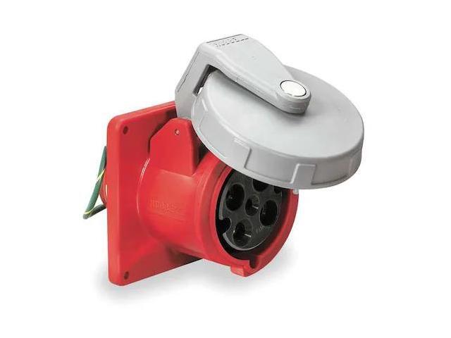 HUBBELL WIRING DEVICE-KELLEMS HBL460R7W Watertight Pin & Sleeve Receptacle, 60