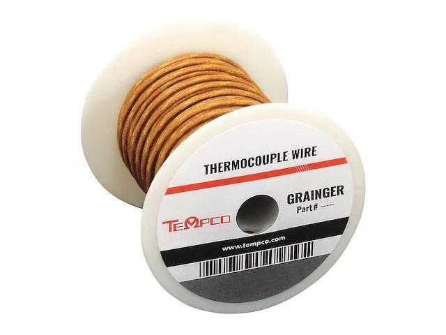 TEMPCO TCWR-1007 Thermocouple Lead Wire,K,20AWG,Sol,250Ft