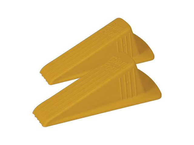 MASTER MFG GD005 Door Stop Wedge XL, Safety Yellow, 2'H x 3-1/2'W, PK.2
