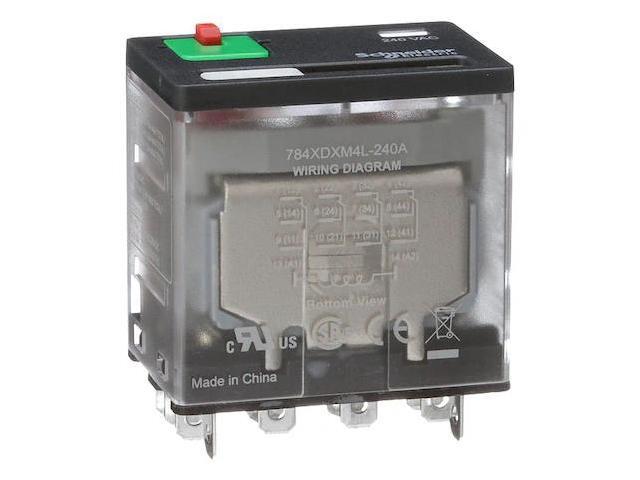 SCHNEIDER ELECTRIC 784XDXM4L-240A Socket, General Purpose Relay, Square, 15 A,