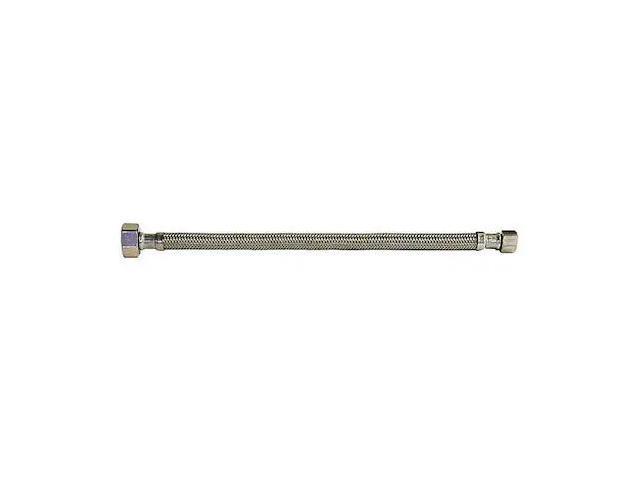 KISSLER 88-2016 Faucet Connector, 5/16 in ID x 16 in L, PVC/Stainless Steel,