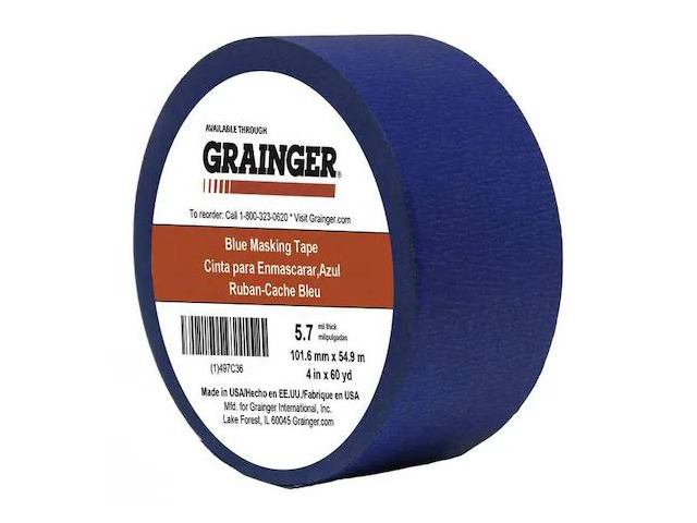 ZORO SELECT TC27-4' X 60YD Painter's Tape, 4 in W x 60 yd L, 5.7 mil Thick,