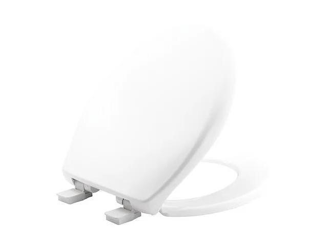 BEMIS 200E4 000 Toilet Seat, With Cover, Plastic, Round, White