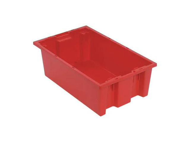QUANTUM STORAGE SYSTEMS SNT180RD Stack & Nest Storage Container, 3.7 gal, 18 in
