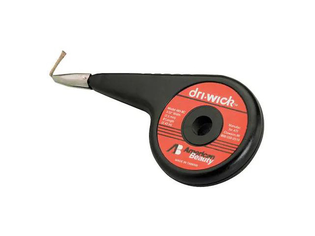 AMERICAN BEAUTY TOOLS 485-8C Desoldering Braid,8 ft. L x 3/32'W,Copper