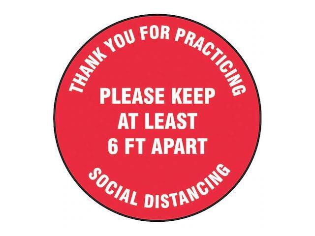 ZORO SELECT MFS422 Floor Sign, 12 in H, 12 in W, Vinyl, English, MFS422