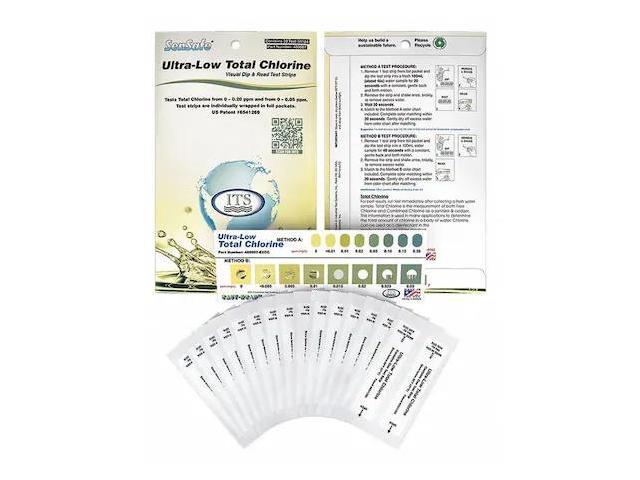 INDUSTRIAL TEST SYSTEMS 480007 Test Strip,Ultra-Low Total Chlorine,PK30