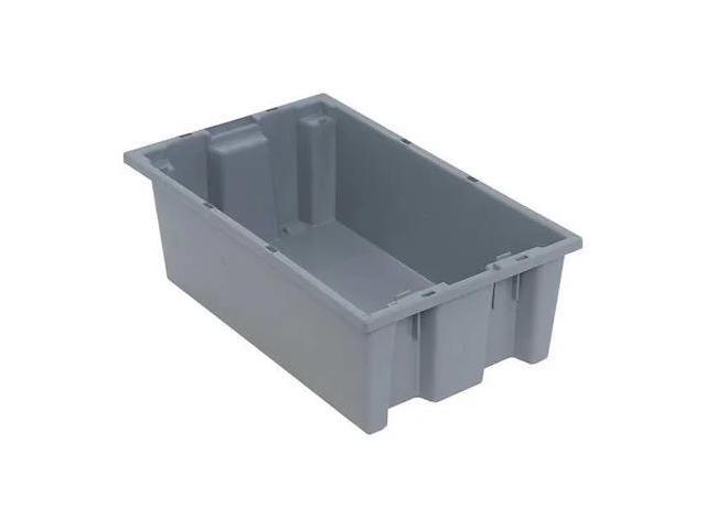 QUANTUM STORAGE SYSTEMS SNT180GY Stack & Nest Storage Container, 3.7 gal, 18 in