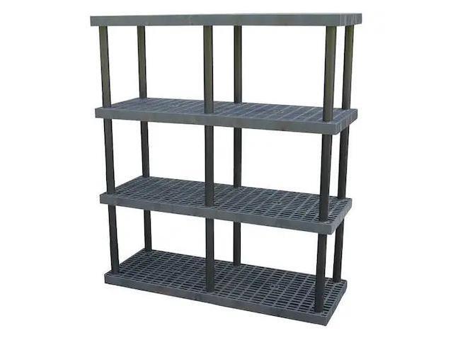 STRUCTURAL PLASTICS S6624X4 Freestanding Plastic Shelving, Open Style, 24 in D,