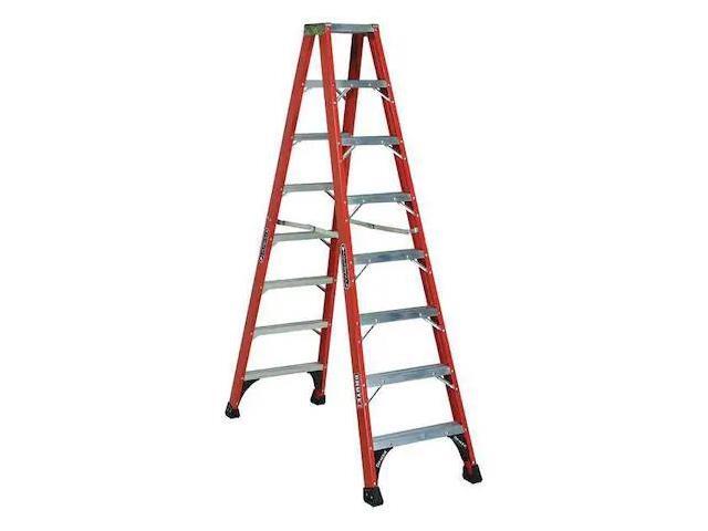 LOUISVILLE FM1408HD 8 ft. Fiberglass 375 lb. Twin Stepladder, Type IAA