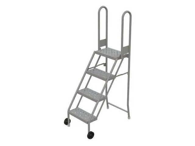 TRI-ARC KDMF104166 64 in H Steel Tilt and Roll Ladder, 4 Steps, 450 lb Load