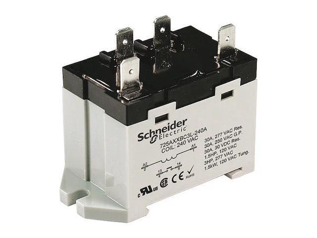 SCHNEIDER ELECTRIC 725AXXSC3ML-12D DIN Rail & Top Flange, Enclosed Power Relay,