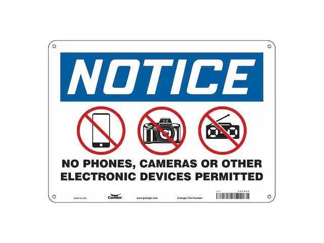 CONDOR 451P69 Notice, No Phones, Cameras Or Other Electronic Devices Permitted,