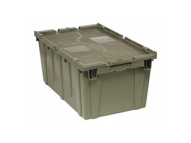 QUANTUM STORAGE SYSTEMS QDC2717-12 Attached Lid Container, 2.5 cu. ft., Gray