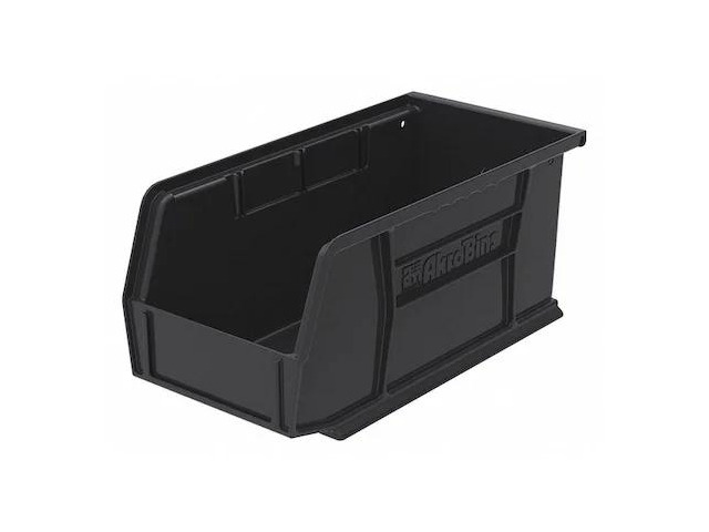 AKRO-MILS 30230BLACK Hang & Stack Storage Bin, Plastic, Black, 5 in H, 5 1/2 in