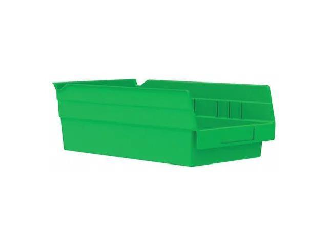 AKRO-MILS 30130GREEN Shelf Storage Bin, Plastic, Green, 4 in H, 6 5/8 in W, 11