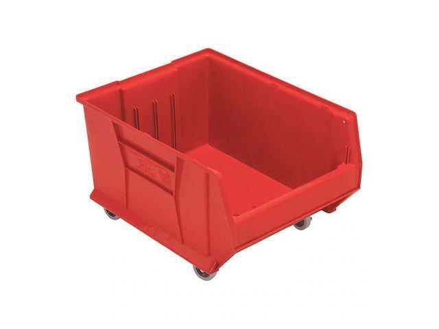QUANTUM STORAGE SYSTEMS QUS965MOBRD Mobile Hopper Bin,Outside 23-7/8' L,Red