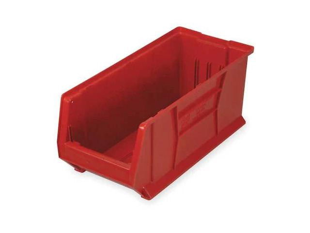QUANTUM STORAGE SYSTEMS QUS973RD Storage Bin, Polypropylene/Polyethylene, Red,