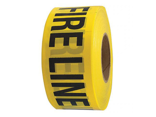 ZORO SELECT 4ACD5 Barricade Tape, Fire Line Do Not Cross, 3 in Wide x 1000 ft