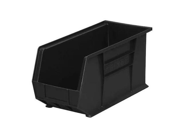 AKRO-MILS 30265BLACK Hang & Stack Storage Bin, Plastic, Black, 9 in H, 8 1/4 in