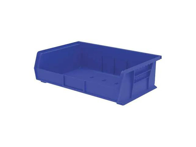 AKRO-MILS 30255BLUE Hang & Stack Storage Bin, Plastic, Blue, 5 in H, 16 1/2 in