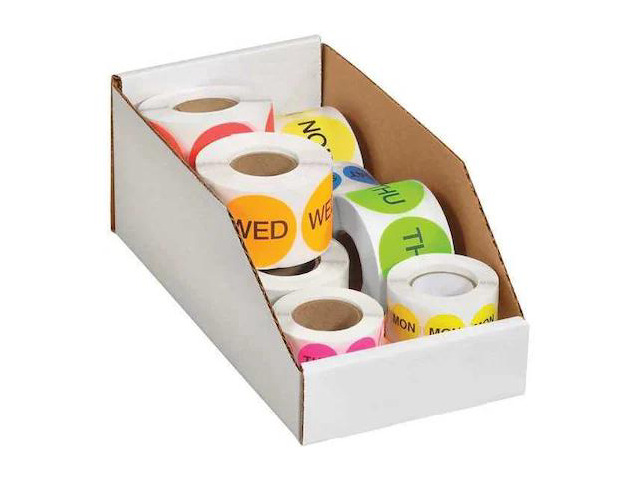 PARTNERS BRAND BINMT612 Storage Bin, White, 4-1/2 in H, 6 in W, 12 in L, 50 PK