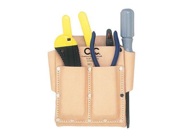 CLC WORK GEAR 700 Tool Pouch, Tool Pouch, Tan, Leather, 5 Pockets
