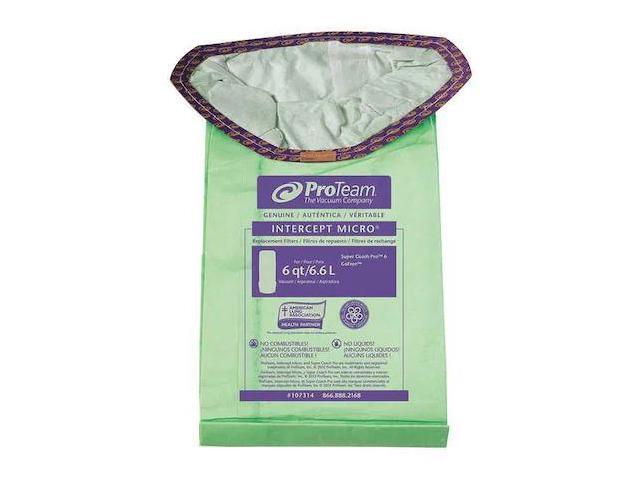 PROTEAM 107314 Intercept Micro Filter Bag, Open Collar, Fits ProTeam Backpack