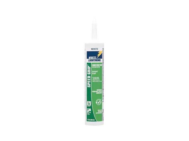 WHITE LIGHTNING W70100010 Construction Adhesive, 9 oz, Cartridge, Whites,