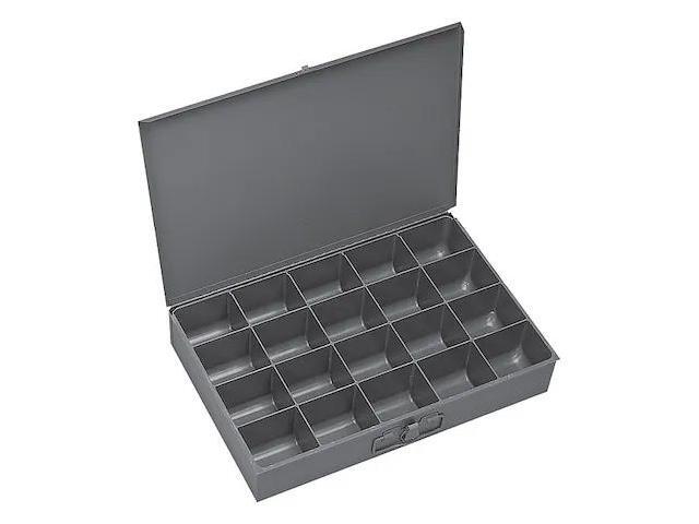 DURHAM MFG 111-95-D569 Gray Compartment Box, 12 In D, 18 In W, 3 In H