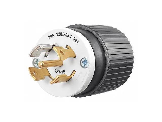 BRYANT 72130NP Locking Plug, L21-30P, 30 A, 120/208V AC, Three Phase, 4 Pole,