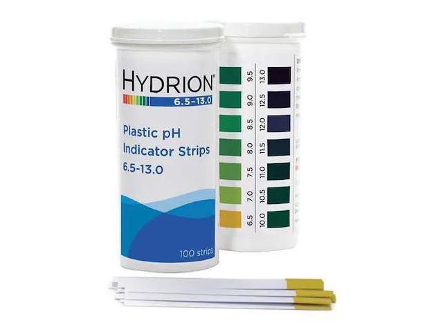HYDRION 9600 pH Strips,Hydrion Spectral,6.5-13,PK100