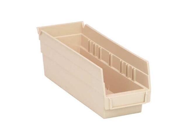 QUANTUM STORAGE SYSTEMS QSB101IV Shelf Storage Bin, Ivory, Polypropylene, 11
