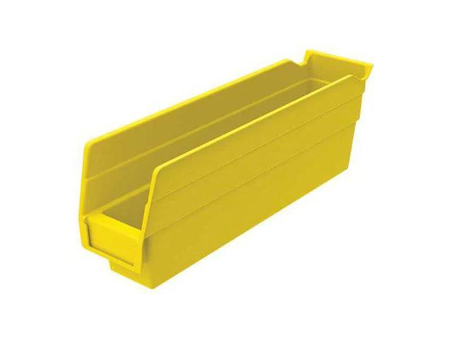 AKRO-MILS 30110YELLO Yellow Shelf Bin, 11-5/8'L x 2-3/4'W x 4'H