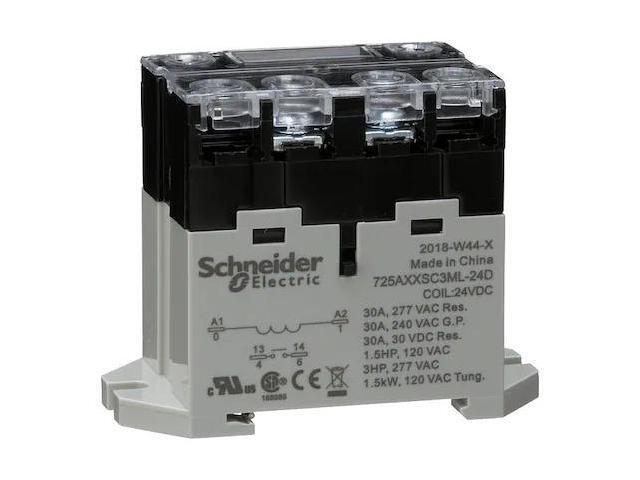 SCHNEIDER ELECTRIC 725AXXSC3ML-24D DIN Rail & Top Flange, Enclosed Power Relay,