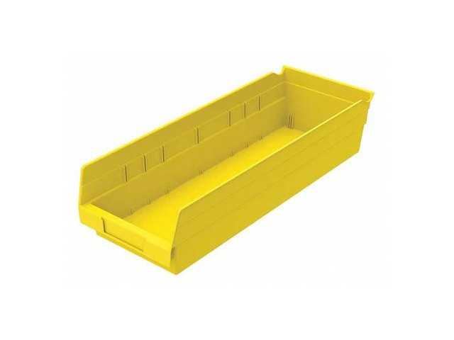 AKRO-MILS 30138YELLO Shelf Storage Bin, 6-5/8 in W x 17-7/8 in L x 4 in H, 20