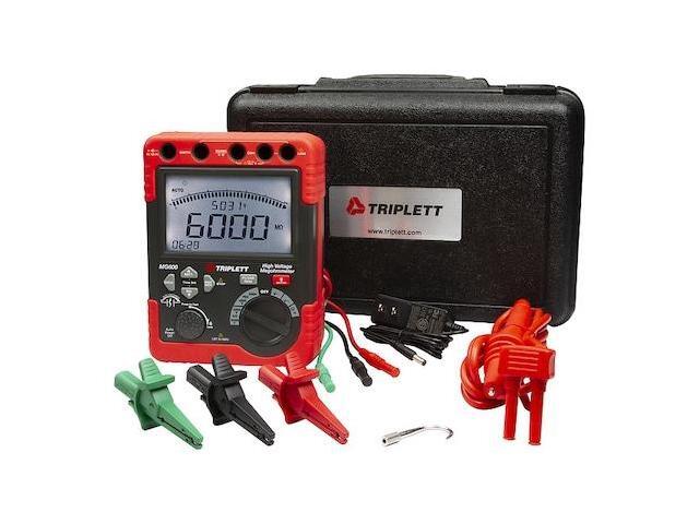 TRIPLETT MG600 Insulation Tester, 500 to 5000V, LCD