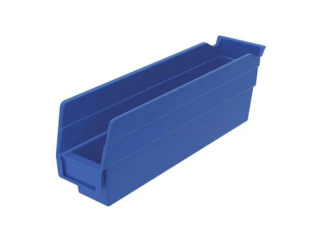 AKRO-MILS 30110BLUE Blue Shelf Bin, 11-5/8'L x 2-3/4'W x 4'H, Inside Width: 1