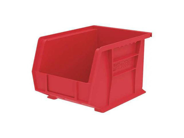 AKRO-MILS 30239RED Hang & Stack Storage Bin, Plastic, Red, 7 in H, 8 1/4 in W,