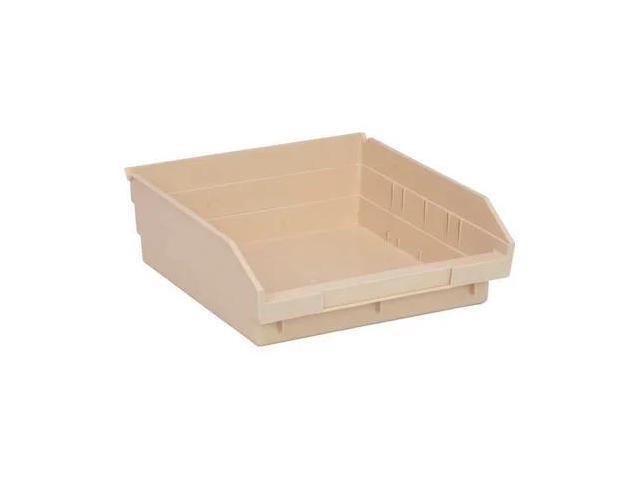 QUANTUM STORAGE SYSTEMS QSB109IV Shelf Storage Bin, Polypropylene, Ivory, 4 in