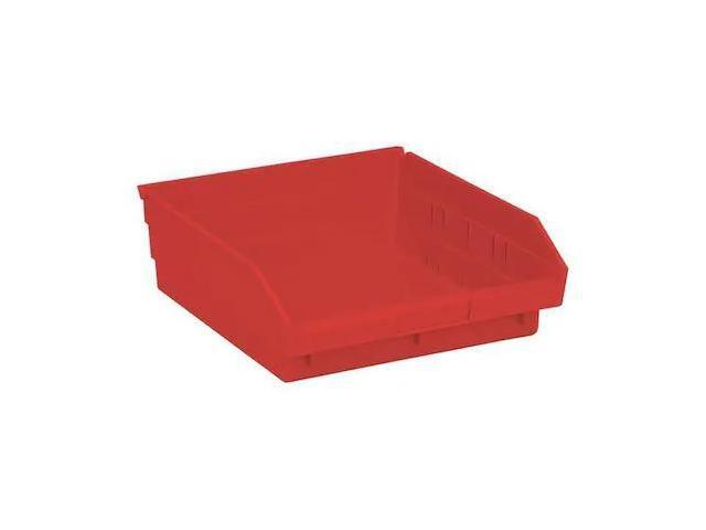QUANTUM STORAGE SYSTEMS QSB109RD Shelf Storage Bin, Red, Polypropylene, 11 5/8