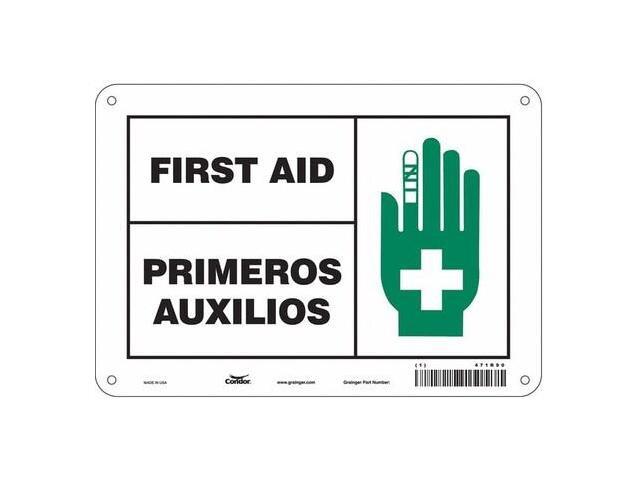 CONDOR 471R90 First Aid/Primeros Auxilios, 10 in W x 7 in H, Vertical