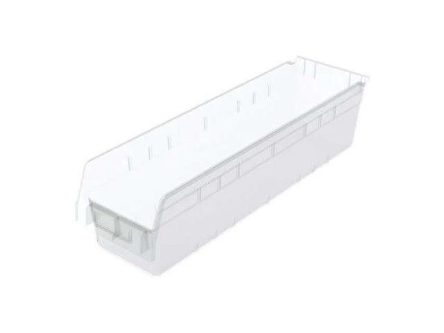 AKRO-MILS 30094SCLAR Shelf Storage Bin, Plastic, Clear, 6 in H, 6 5/8 in W, 23