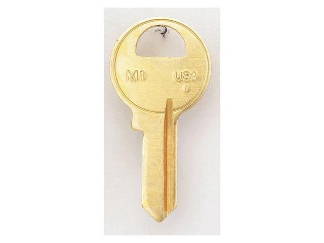 KABA ILCO M1-BR Key Blank,Brass,Type 1092,4 Pin,PK50