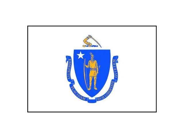 ANNIN FLAGMAKERS 142460 Massachusetts State Flag,3x5 Ft