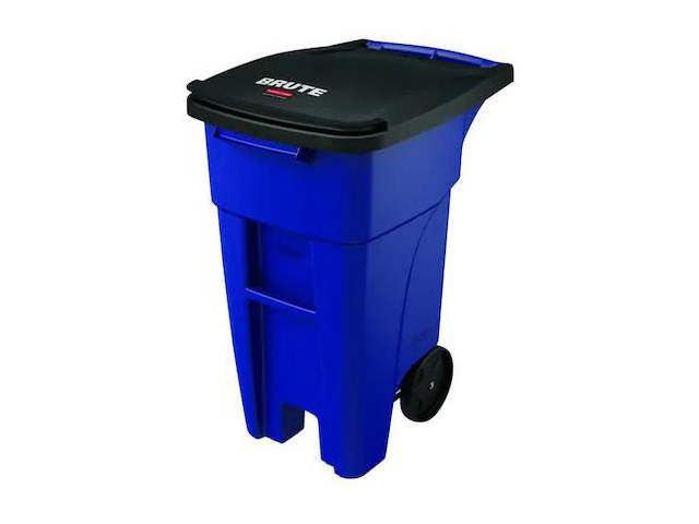 RUBBERMAID COMMERCIAL 1971943 32 gal Rectangular Trash Can, Blue, 20 1/2 in
