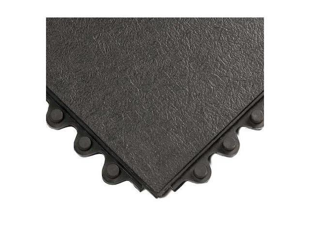 WEARWELL 570 Interlocking Antifatigue Mat Tile, 5/8 in Thickness, Rubber, Black